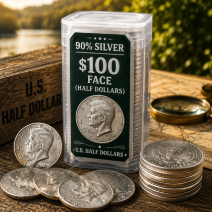 90% Silver — $100 Face (Half Dollars)